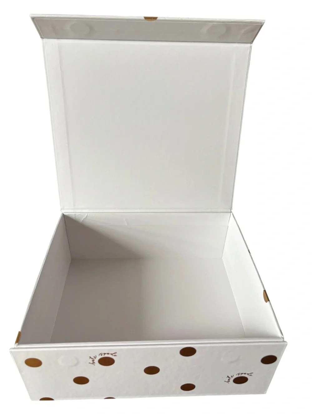 Kate Spade White & Gold Polka Dot Small Nesting Box